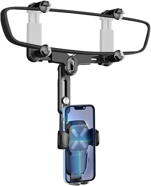 360 Rotatable and Retractable Car Phone Mount, Anti-Shake Design, Compatible with Samsung, iPhone, Sony