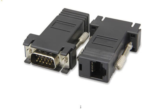 Fielect 2Pcs DB15 to RJ45 Adapter, VGA Extender Ethernet Adapter, Male-to-Female