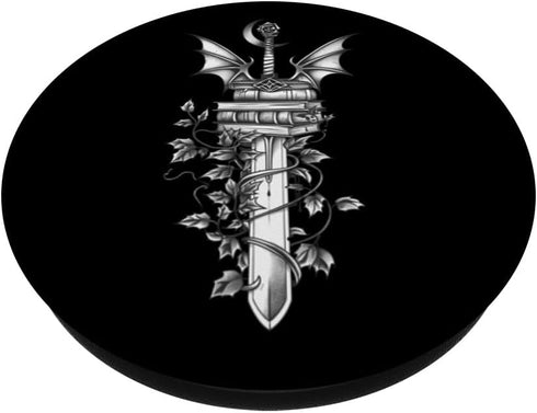 Romantasy Reader Book Lover Sword Dragon Fantasy Book PopSockets Standard PopGrip