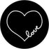 PopSockets Standard PopGrip: White Heart Love Outlined on Black