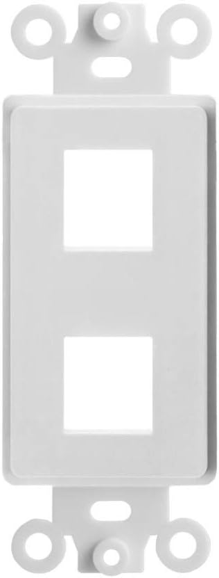 Cmple 2 Port Decorator Wall Plate Insert, 1-Gang Keystone Wall Plate, White