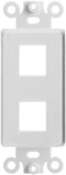 Cmple 2 Port Decorator Wall Plate Insert, 1-Gang Keystone Wall Plate, White