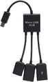 ljhnba 3in1 2 3 USB to OTG Port HUB Cable Splitter Micro-USB Type-C Adapter Converter for Tablet Computer Keyboard