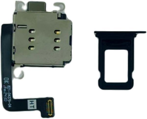 Dual Sim Reader and Sim Tray Compatible with iPhone 15 Black