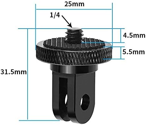 Mini Tripod Mount Adapter, Aluminum Alloy CNC 1/4 Screw Head for GoPro Hero 8 7 6 5, DJI, Sony, EKEN Camera Accessories