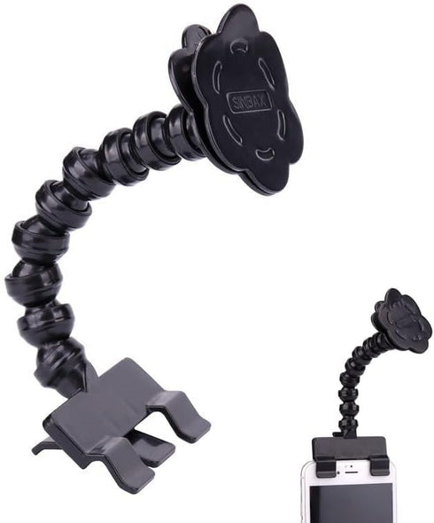 SquEqu Pet Selfie Stick Phone Clips with Double Head Clamps Dog Treats Holder