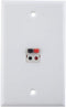 1 Port Speaker Jack Module Keystone Single Gang Wall Plate for Home Theater - White (1-Port)