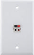 1 Port Speaker Jack Module Keystone Single Gang Wall Plate for Home Theater - White (1-Port)