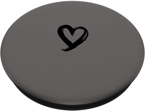 Black Minimalist Heart PopSockets Standard PopGrip - Gray