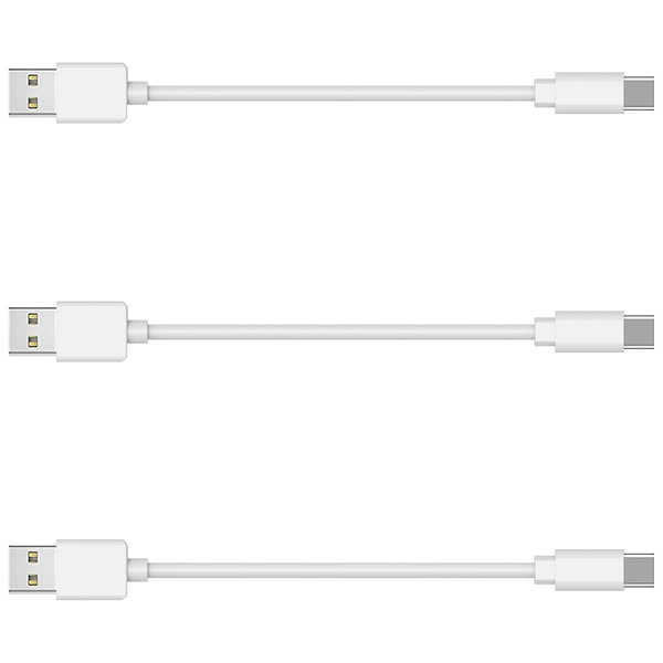MSTJRY 3 Pack 10 Inch Short iPhone Cord, USB Type C 3A Charging Cable for Charging Station, White