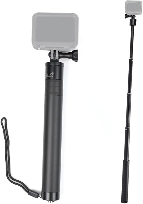 KOQINVIZ Aluminum Telescoping Pole Stick for Action Camera - 29" Extendable Selfie Stick