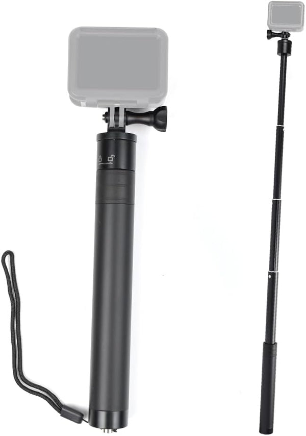KOQINVIZ Aluminum Telescoping Pole Stick for Action Camera - 29" Extendable Selfie Stick