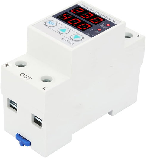 Intelligent 230V AC Current Protector 63A, Adjustable Over-Voltage Under-Voltage Single Phase Protective Device