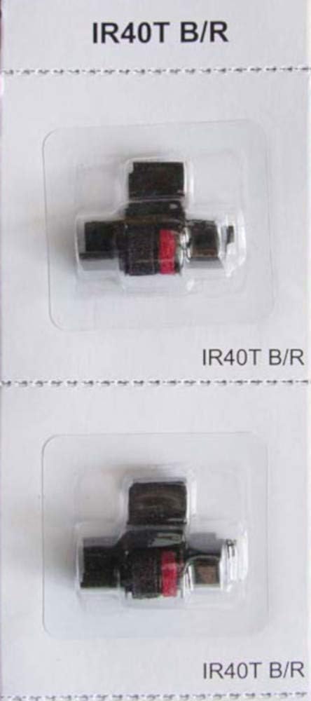 COMPUMATIC (6 Pack) Ink Replacement for Sharp Casio Catiga EL-1801V EL-1750V HR-170RC HR-200RC HR-300RC CP30A CP90A and Other Calculators, IR40T Black and Red, Individually Sealed, Compatible