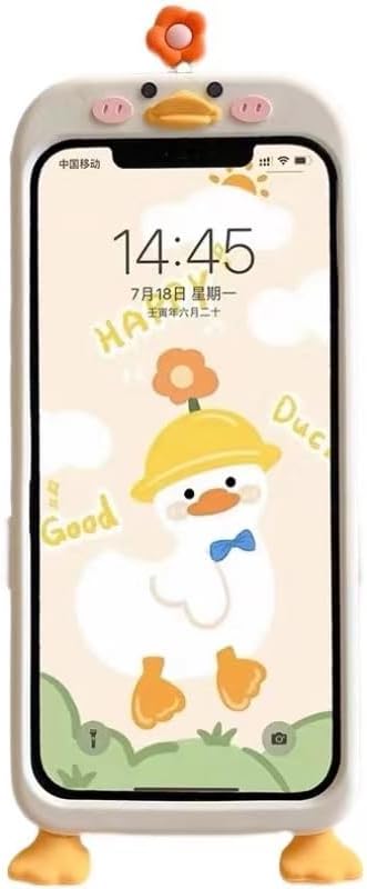 Funny Cute Ugly Phone Cases for iPhone 15 with 3D Cartoon Duck and Foot, Girly Weird Phone Cases for Teen Women Girls