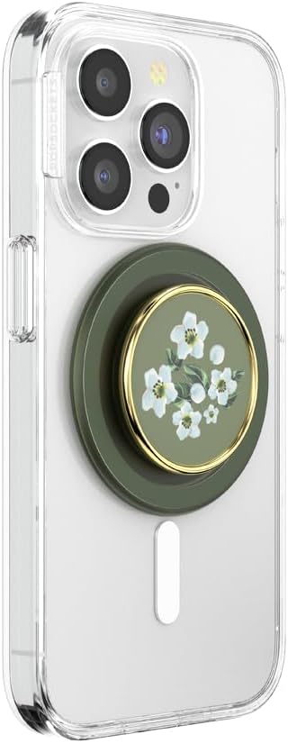 PopSockets Floral Relief Phone Grip Compatible with MagSafe, Wireless Charging Phone Holder