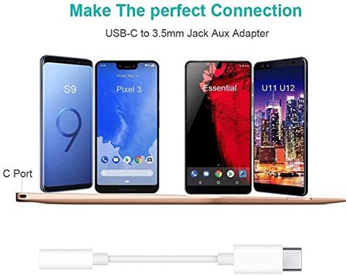 2 Pack USB C to 3.5mm Headphone Jack Adapter, Type C Port Audio Aux Cable Dongle Compatible with iPhone 15/15 Plus/15