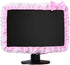 (17''-22''Pink) Computer Monitor Cover with Lovely Cute Elastic Pen Pocket Bow-knot TV LCD Screen Monitor Decoration