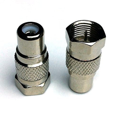 Cess F Type Male to RCA Female Connector Coupler - Coax Cable Adapter Video (10 Pack)
