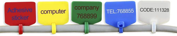 Mini Skater 100Pcs Nylon Cable Marker Ties, Self Locking Write On Zip Ties with Mark Tags, 5 Colors