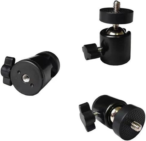 ThtRht 3 Pack Mini Ball Head 1/4'' Screw Swivel Tripod Head Mount 360