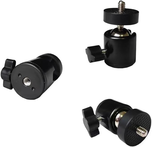 ThtRht 3 Pack Mini Ball Head 1/4'' Screw Swivel Tripod Head Mount 360