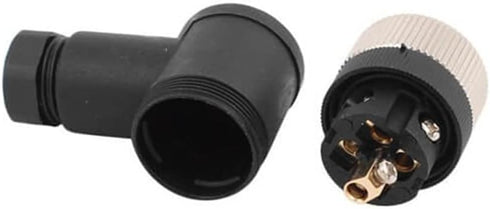 Power Connectors M12 5 Pin Angled Female Socket, Waterproof Screw Assembly Plug