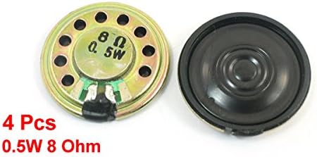 uxcell 4Pcs 0.5W 8 Ohm Mini Metal Inside Magnet Music Player Speaker - 28mm Dia