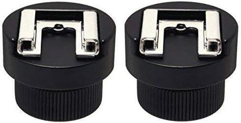 2 Pack Desmond All Metal Cold Shoe Flash Adapter with 1/4 Thread & Nut, Compatible with Manfrotto Magic Arm