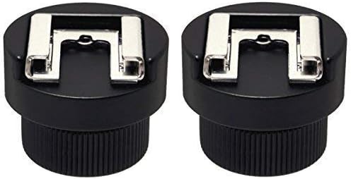 2 Pack Desmond All Metal Cold Shoe Flash Adapter with 1/4 Thread & Nut, Compatible with Manfrotto Magic Arm