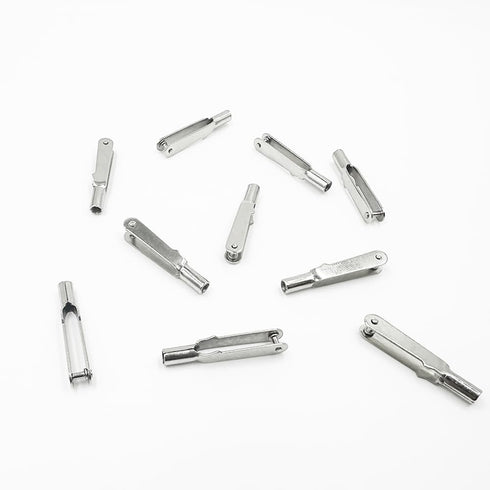 URIMPAVIDO 10PCS M3 Thread Self-Locking Metal Clevis Quick Link Steel Clevis for Fix Wing RC Airplane Helicopter Model