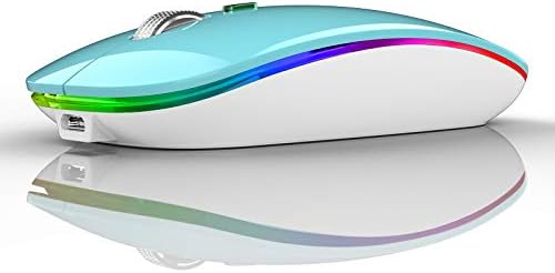 TENMOS Wireless Bluetooth Mouse, LED Slim Dual Mode (Bluetooth 5.1 + USB) 2.4GHz Rechargeable Silent Bluetooth Wireless