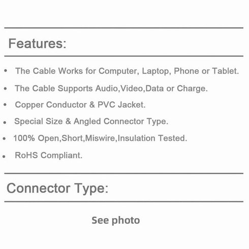NFHK USB 3.1 Reversible USB-C Angled A Male Data Cable 90 Degree for MacBook, Tablet & Mobile Phone