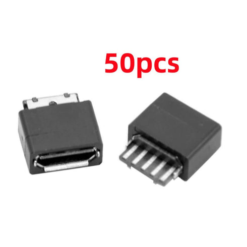 chenyang 50 Pack Micro USB DIY Connector - Micro USB Type B 5Pin Female Socket Port Repair Adapter