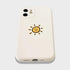 Casechics iPhone 13 Case - Cute Cartoon Sun Moon Design, Soft Shockproof Silicone, Camera Lens Protection (Whitesun)