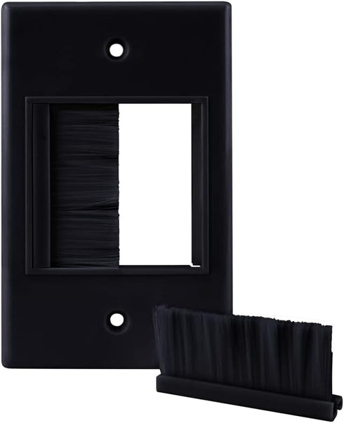 Construct Pro WideMouth Single-Gang D cor Brush Plate (Black Plate w/Black Brush)