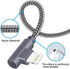 MFi Certified Lightning iPhone Charger Cord 90 Degree Fast Data Cable Nylon Braided Compatible with iPhone Xs Max/XS/XR/7/7Plus/X/8/8Plus/6S/6S Plus/SE (Gray, 10FT) by APFEN