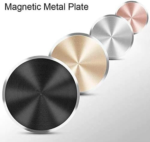 Cell Phone Metal Plates for Magnetic Car Mount, 4 Pack Replacement Set of Cute Gold Round Metal Discs for Magnetic