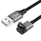 AGVEE 2 Pack 3.3ft Angled 90 Degree Braided Charger Cable for Garmin Watch, Fenix, Vivoactive, Instinct, Dark Gray