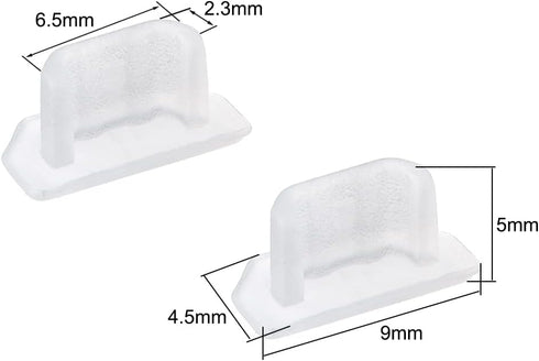 uxcell 20pcs Silicone Micro USB Cap Port Cover Anti Dust Protector 6.5mmx2.3mm Clear