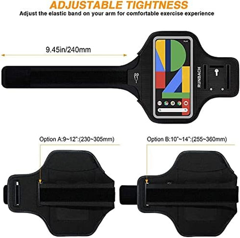 Running Armband for Google Pixel 8/7/6/6 Pro/5a/4XL/3a XL/3 XL, Exercise Case with Card Slot (Black)