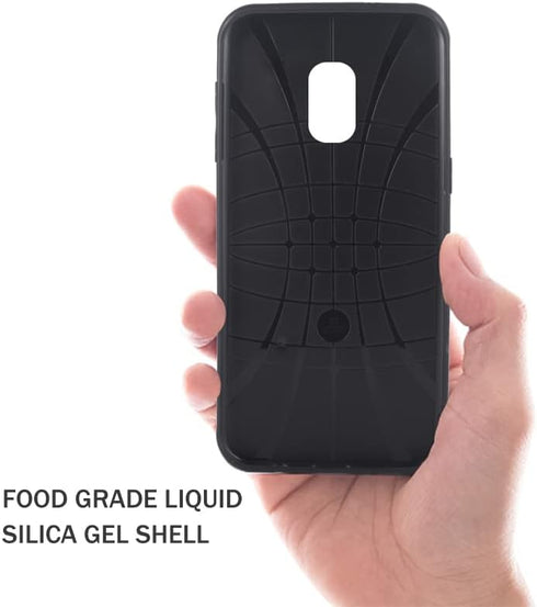 ELISORLI Rugged Thin Case for Samsung Galaxy J3 Orbit J 3 Star 2018, Anti-Slip Rubber TPU Mobile Cover - Black