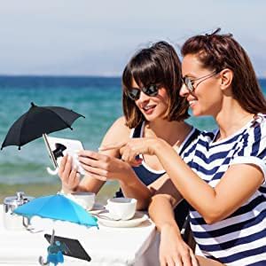 Phone Umbrella for Sun Shade, Suction Cup Stand, Outdoor Anti-Glare Cell Phone Holder, Car Navigation Sun Shade Umbrella