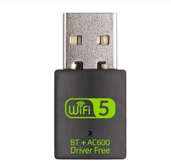 USB WiFi Adapter, 600Mbps USB WiFi Bluetooth Adapter, Dual Band 5G/2.4G Wireless Network Adapter for Desktop Laptop PC