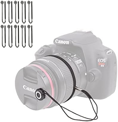 Foto&Tech Camera Lens Cap Leash with Elastic String for Universal DSLR SLR Evil Mirrorless Cameras (x10)
