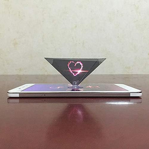 3D Hologram Pyramid Display Projector Video Stand, Portable for Smart Mobile Phone