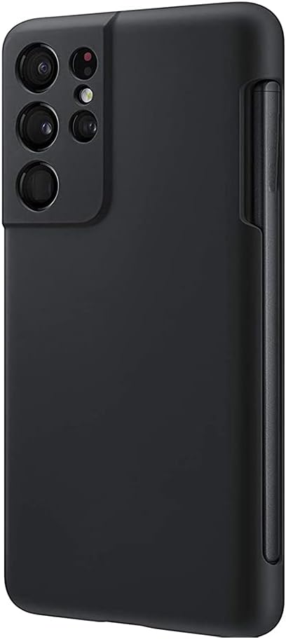 Galaxy S21 Ultra Case with S Pen Holder, Liquid Silicone Phone Cover, Anti-Fingerprint Military Shockproof Protection