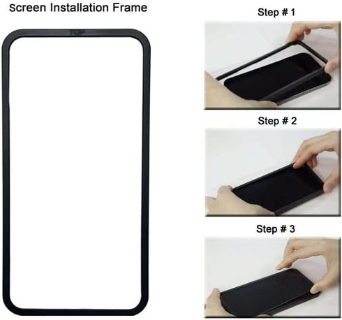 iPhone 14 Screen Protector Tempered Glass Screen(3 Pack) with Easy Installation frame.