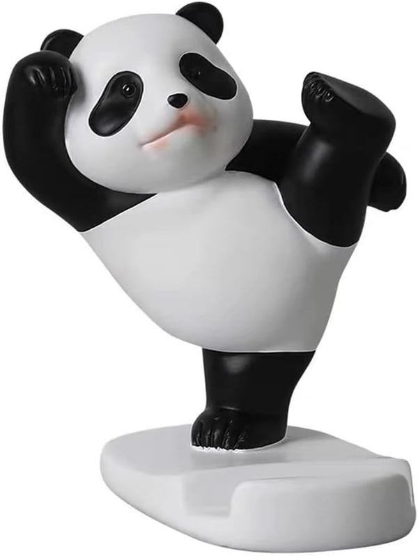 Phone Stand Desk Accessories, Resin Panda Figurines Home Decor Decorative Tabletop Ornaments Cute Phone Holder