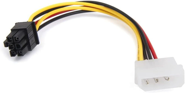 4-Pin Molex to 6-Pin PCI-Express Adapter Power Cables, 4-Pin Male to 6-Pin PCI-Express Female Graphics Card Cable